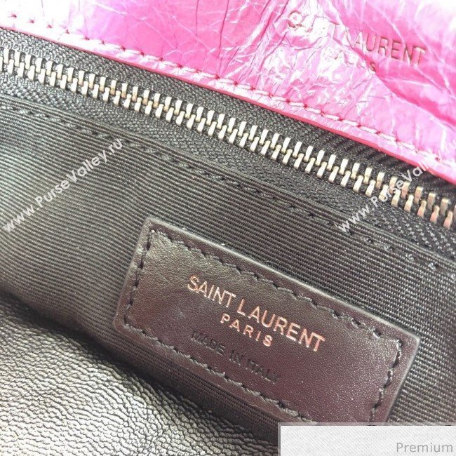 Saint Laurent Medium Niki Chain Bag in Vintage Crinkled Leather 498894 Hot Pink 2019 (XYD-9040342)