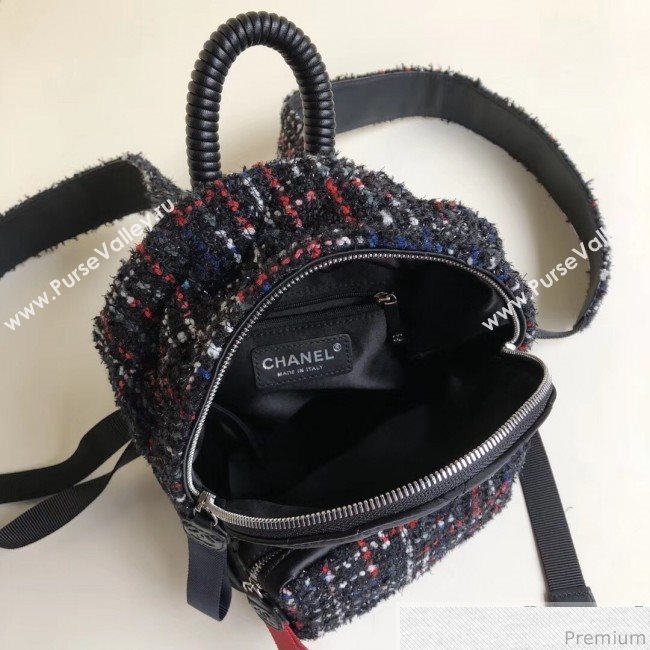 Chanel Sequins Tweed and Nylon Backpack Black 2019 (YD-9031502)
