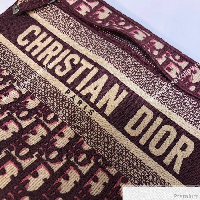 Dior Clutch/Crossbody Bag in Burgundy Oblique Jacquard Canvas 2019 (XYD-9040343)