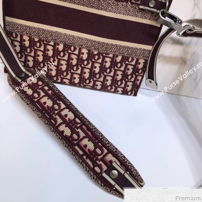 Dior Clutch/Crossbody Bag in Burgundy Oblique Jacquard Canvas 2019 (XYD-9040343)