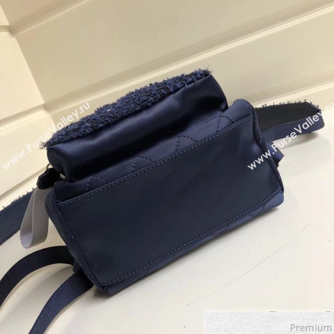 Chanel Sequins Tweed and Nylon Backpack Blue 2019 (YD-9031503)