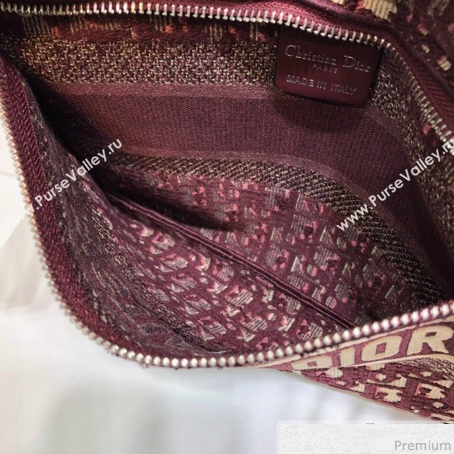 Dior Clutch/Crossbody Bag in Burgundy Oblique Jacquard Canvas 2019 (XYD-9040343)