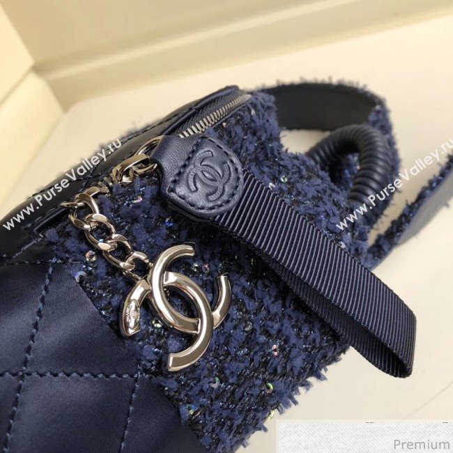 Chanel Sequins Tweed and Nylon Backpack Blue 2019 (YD-9031503)