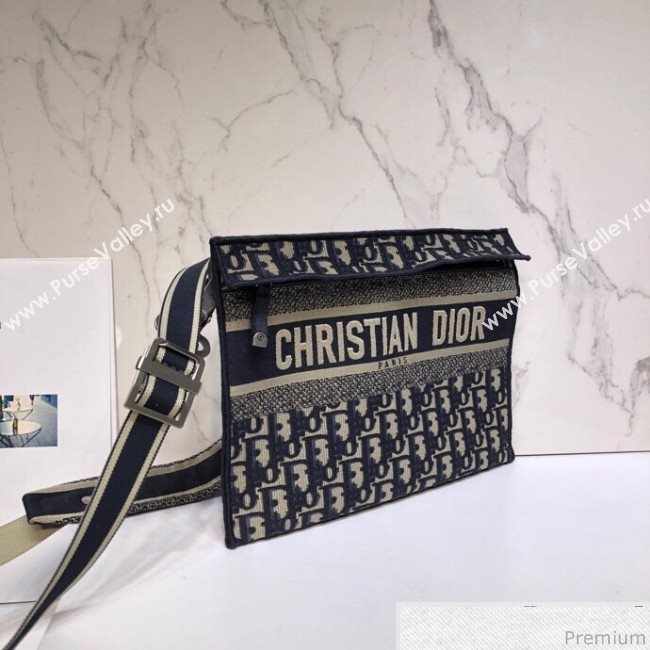 Dior Clutch/Crossbody Bag in Blue Oblique Jacquard Canvas 2019 (XYD-9040344)