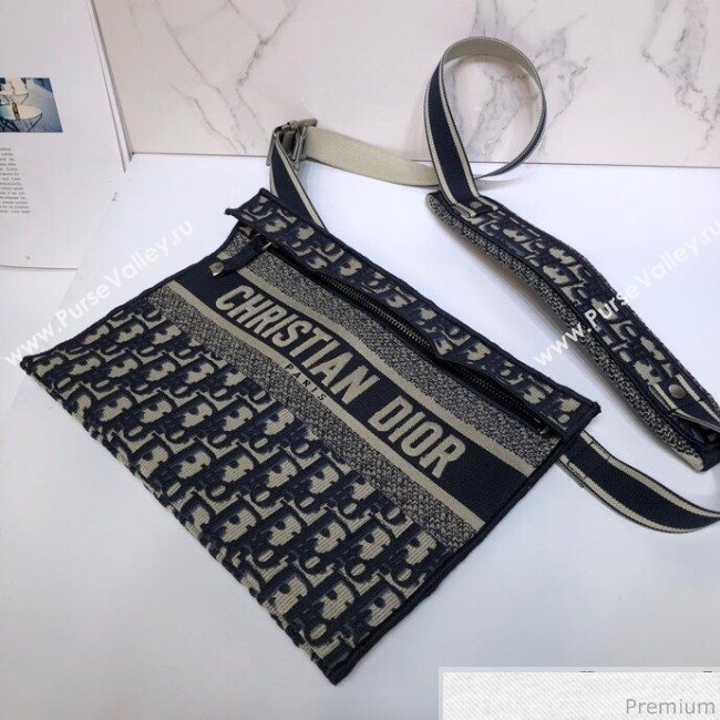 Dior Clutch/Crossbody Bag in Blue Oblique Jacquard Canvas 2019 (XYD-9040344)