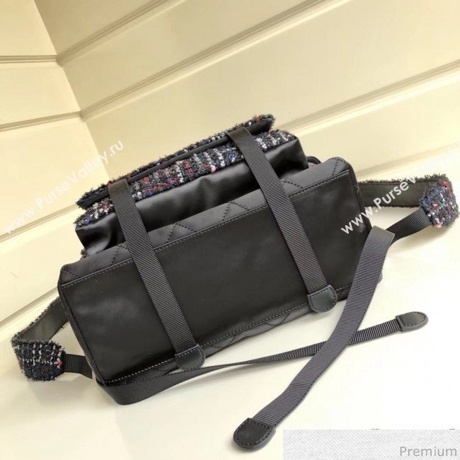 Chanel Sequins Tweed and Quilting Nylon Backpack Black 2019 (YD-9031504)