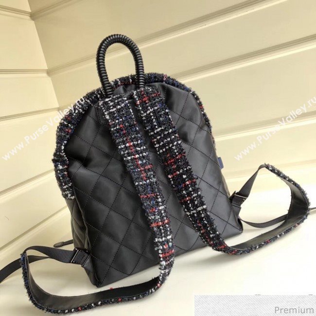 Chanel Sequins Tweed and Quilting Nylon Backpack Black 2019 (YD-9031504)