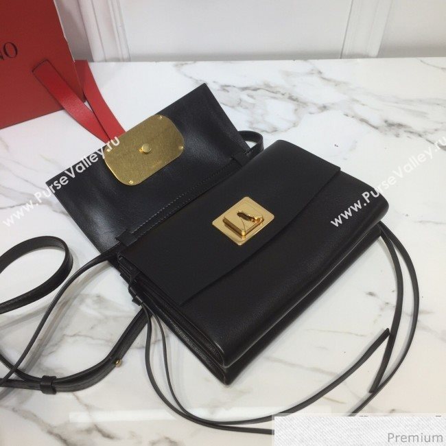Valentino Mini VRING Smooth Calfskin Shoulder Bag Black/Red Tie 2019 (XYD-9040345)