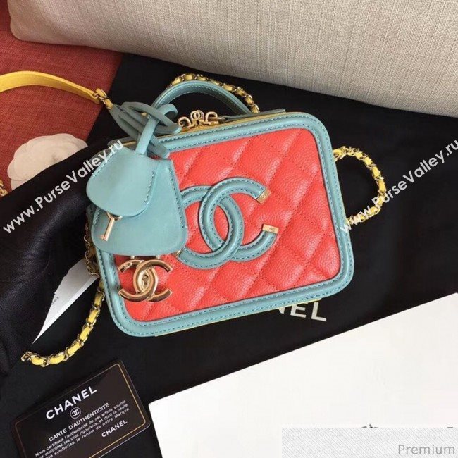 Chanel Small Vanity Case Handbag Red/Blue/Yellow 2019 (KN-9031508)