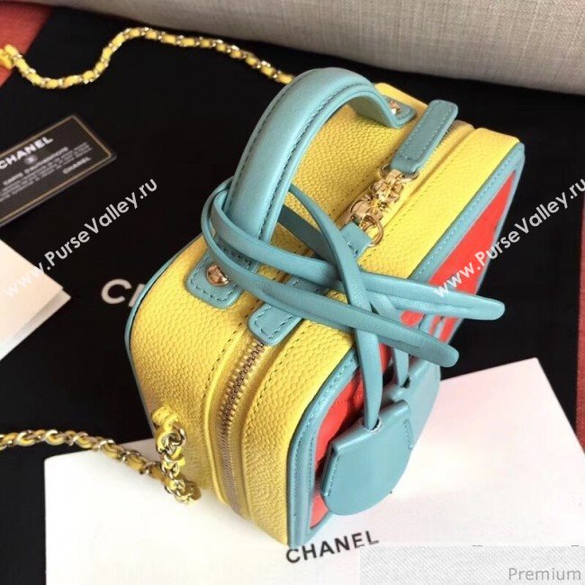Chanel Small Vanity Case Handbag Red/Blue/Yellow 2019 (KN-9031508)