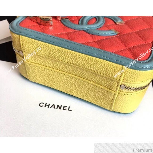Chanel Small Vanity Case Handbag Red/Blue/Yellow 2019 (KN-9031508)