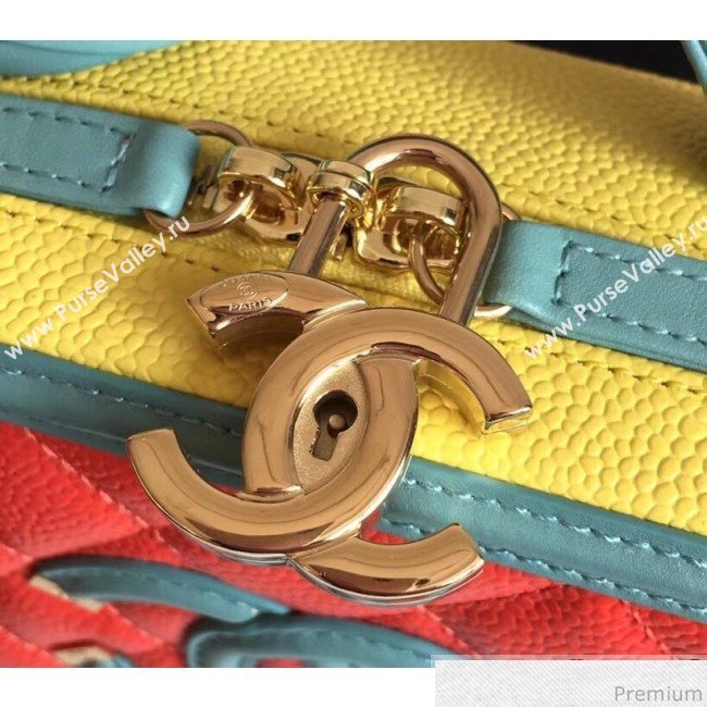Chanel Small Vanity Case Handbag Red/Blue/Yellow 2019 (KN-9031508)