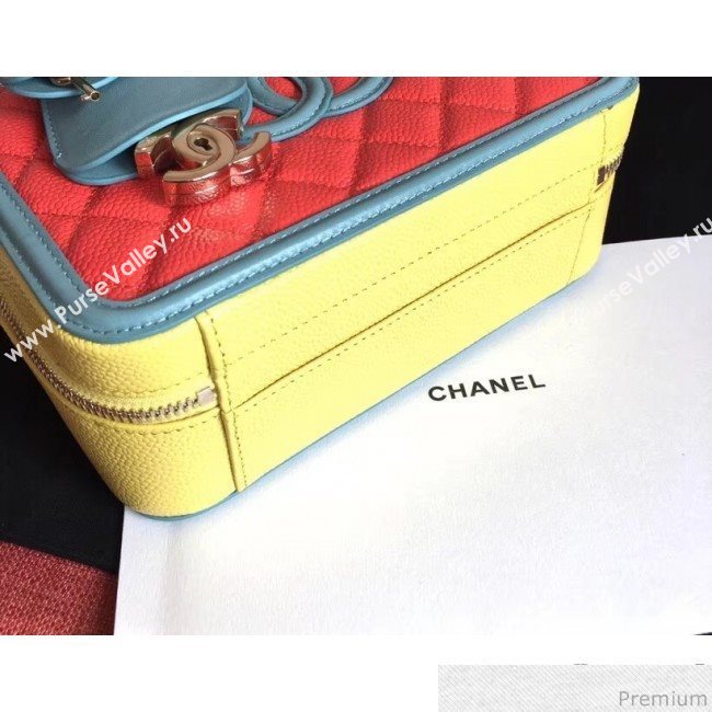 Chanel Vanity Case Handbag Red/Blue/Yellow 2019 (KN-9031509)