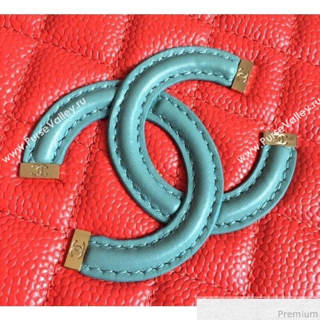 Chanel Vanity Case Handbag Red/Blue/Yellow 2019 (KN-9031509)