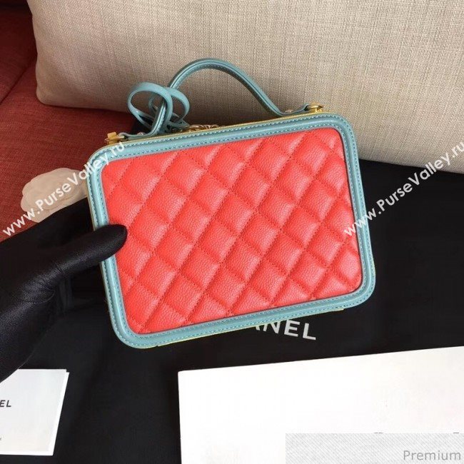 Chanel Vanity Case Handbag Red/Blue/Yellow 2019 (KN-9031509)