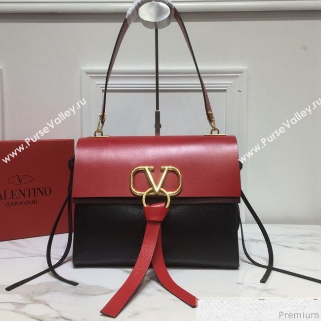 Valentino Medium VRING Smooth Calfskin Shoulder Bag Red/Black 2019 (XYD-9040350)