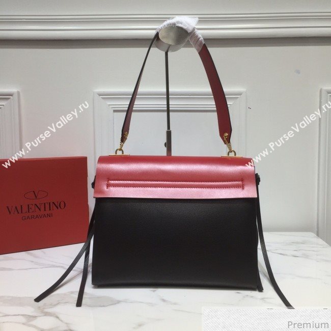 Valentino Medium VRING Smooth Calfskin Shoulder Bag Red/Black 2019 (XYD-9040350)