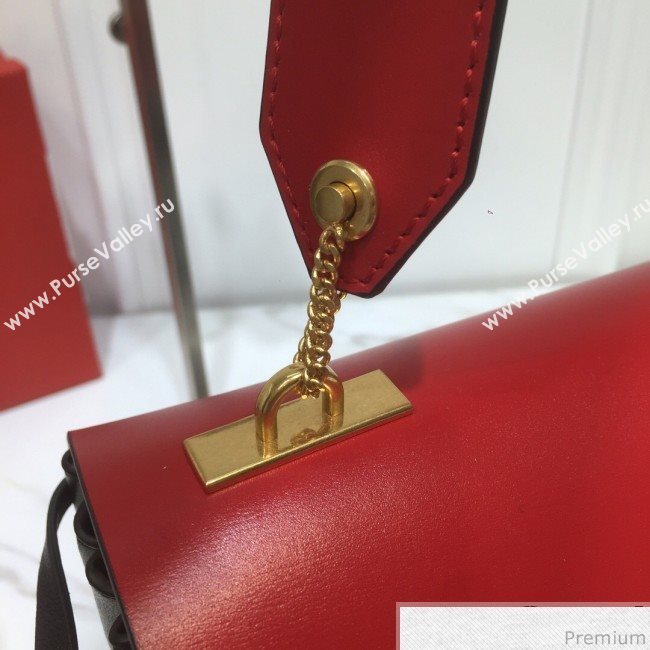 Valentino Medium VRING Smooth Calfskin Shoulder Bag Red/Black 2019 (XYD-9040350)