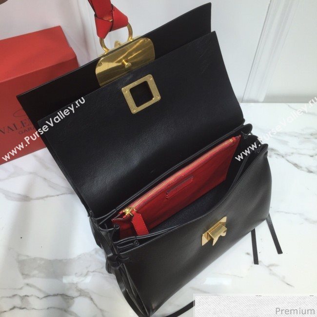 Valentino Medium VRING Smooth Calfskin Shoulder Bag Red/Black 2019 (XYD-9040350)