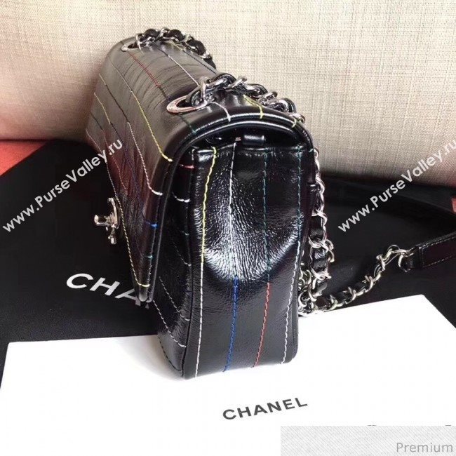 Chanel Colored Stripes Flap Bag Black 2019 (GN-9031511)