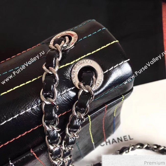 Chanel Colored Stripes Flap Bag Black 2019 (GN-9031511)