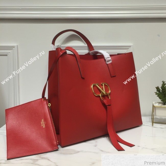 Valentino Large VRING Shopping Tote Red 2019 (XYD-9040351)
