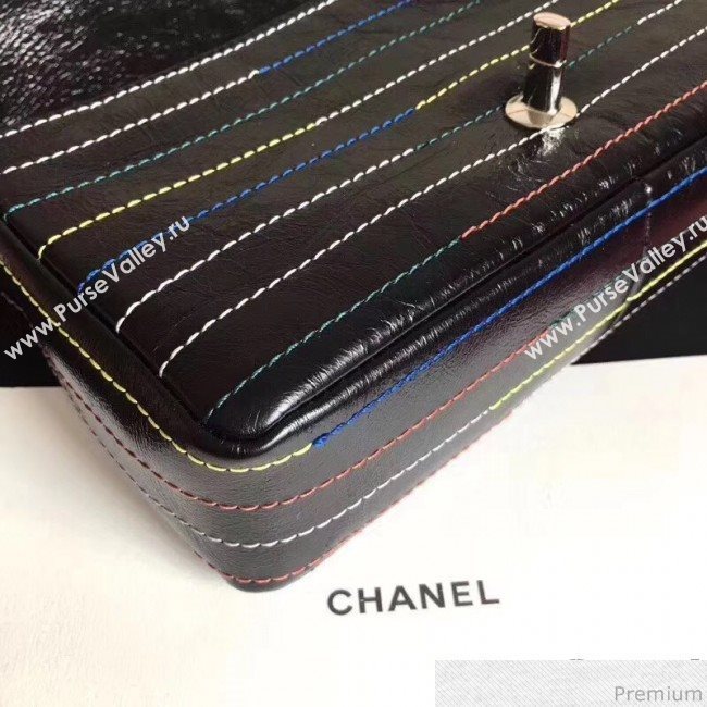 Chanel Colored Stripes Flap Bag Black 2019 (GN-9031511)