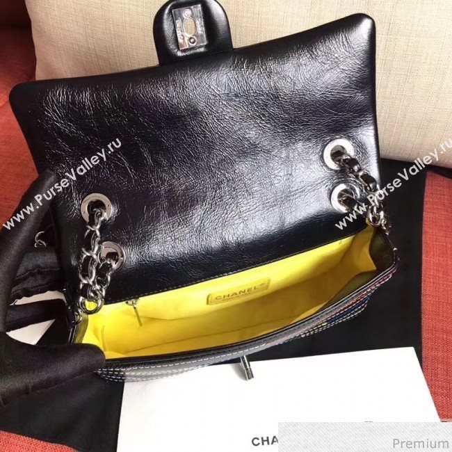 Chanel Colored Stripes Flap Bag Black 2019 (GN-9031511)