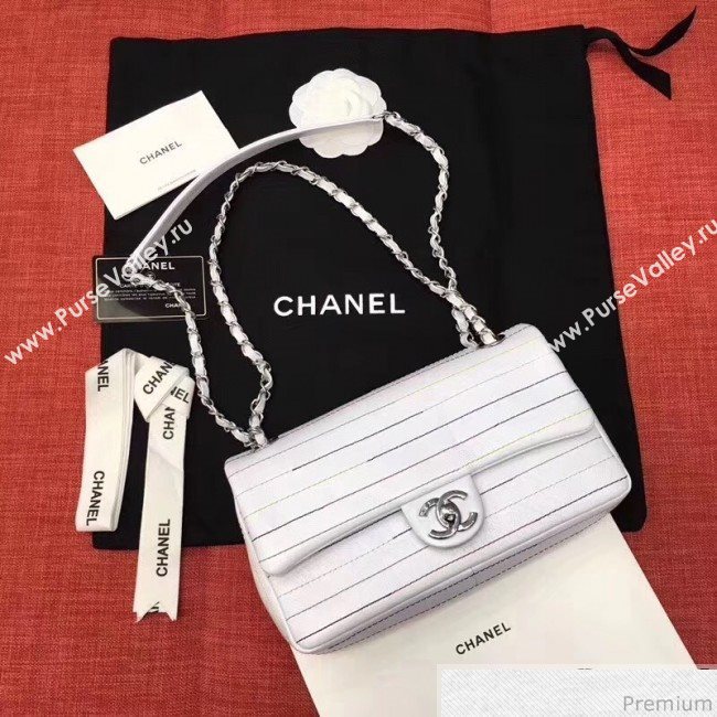 Chanel Colored Stripes Flap Bag White 2019 (GN-9031512)