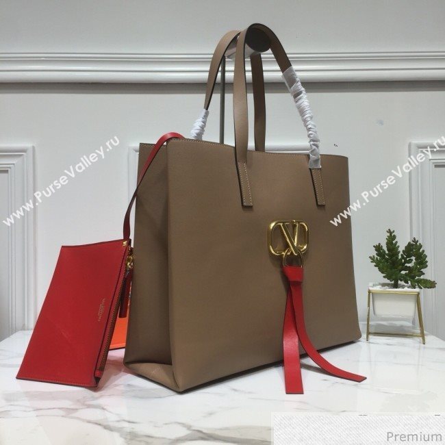 Valentino Large VRING Shopping Tote Taupe 2019 (XYD-9040352)