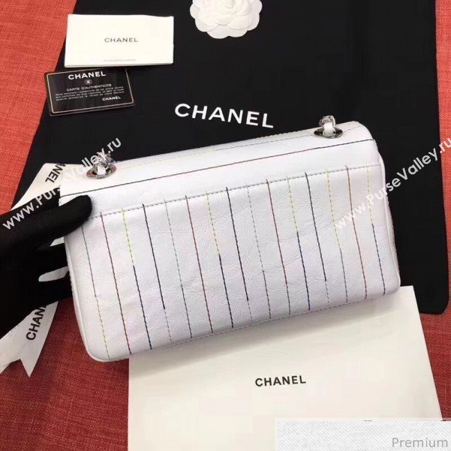 Chanel Colored Stripes Flap Bag White 2019 (GN-9031512)