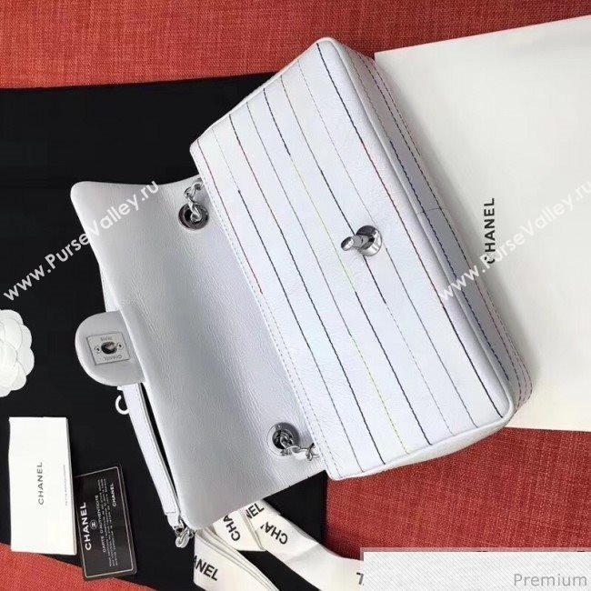 Chanel Colored Stripes Flap Bag White 2019 (GN-9031512)
