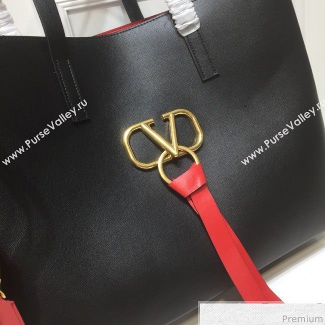 Valentino Large VRING Shopping Tote Black 2019 (XYD-9040353)