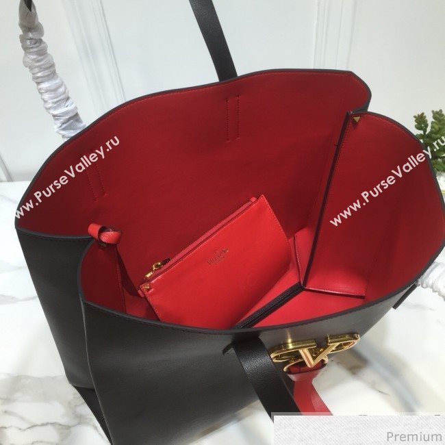 Valentino Large VRING Shopping Tote Black 2019 (XYD-9040353)