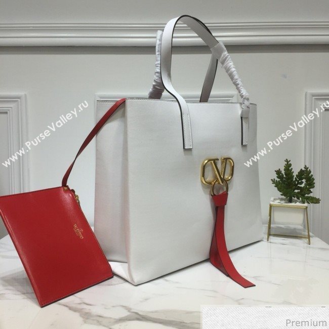 Valentino Large VRING Shopping Tote White 2019 (XYD-9040354)
