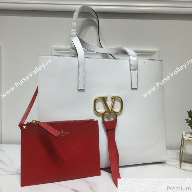 Valentino Large VRING Shopping Tote White 2019 (XYD-9040354)