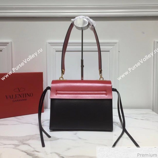 Valentino Small VRING Smooth Calfskin Shoulder Bag Red/Black 2019 (XYD-9040349)