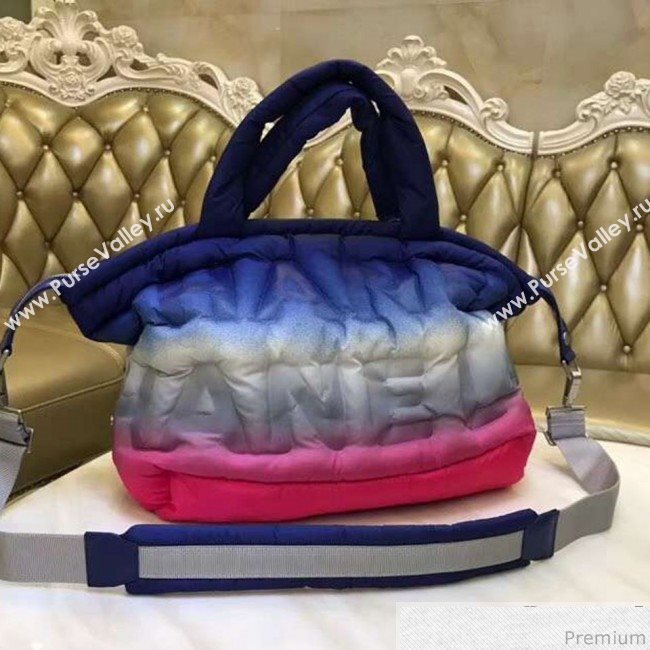 Chanel Down Feather Gradual Top Handle Bag Red/Gray/Blue 2018 (GN-9031515)