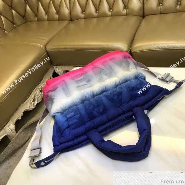 Chanel Down Feather Gradual Top Handle Bag Red/Gray/Blue 2018 (GN-9031515)