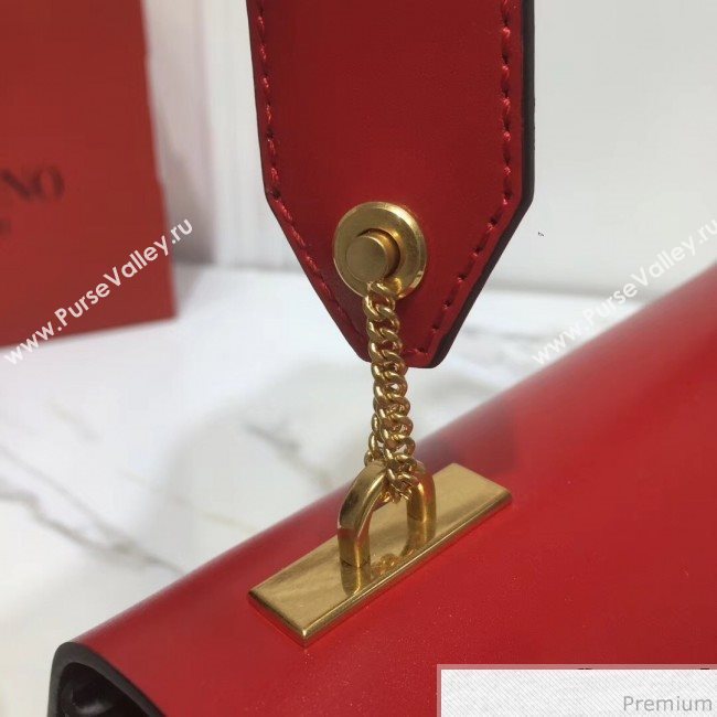 Valentino Small VRING Smooth Calfskin Shoulder Bag Red/Black 2019 (XYD-9040349)