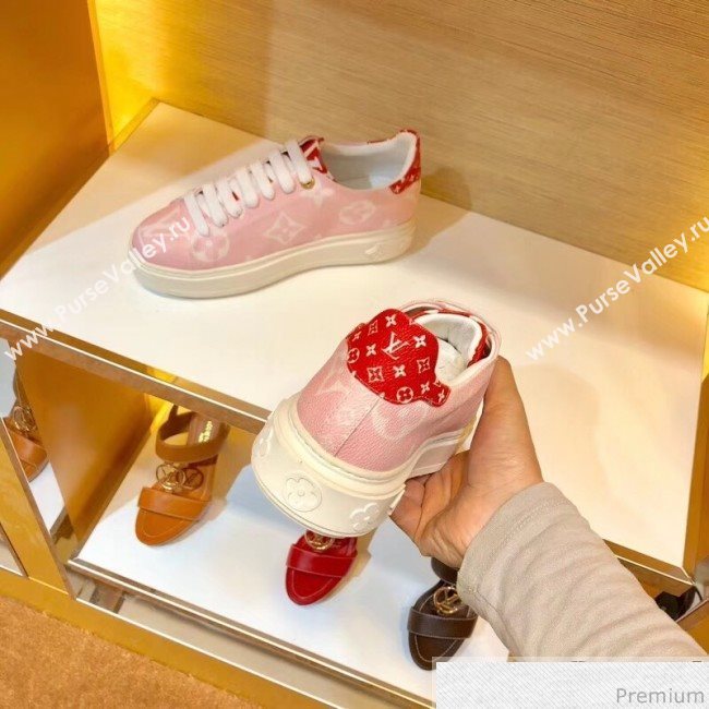 Louis Vuitton Stellar Sneaker in Monogram Flower Print Fabric Pink 2019 (SIYA-9030841)