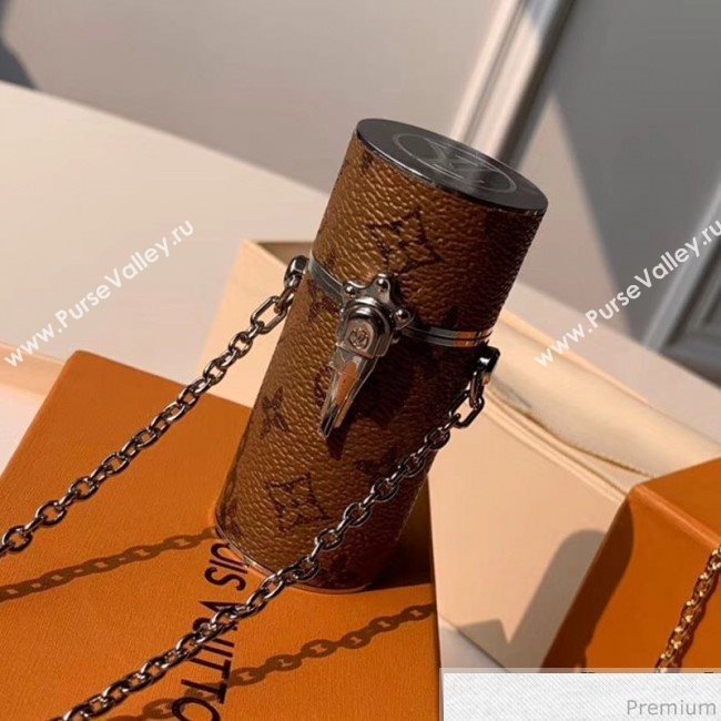 Louis Vuitton Monogram Canvas Lipstick Case MP2407 Silver Chain (FANG-9040113)