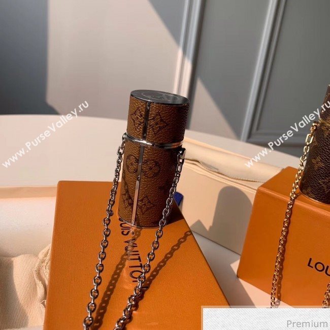Louis Vuitton Monogram Canvas Lipstick Case MP2407 Silver Chain (FANG-9040113)