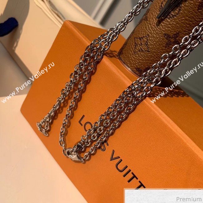 Louis Vuitton Monogram Canvas Lipstick Case MP2407 Silver Chain (FANG-9040113)