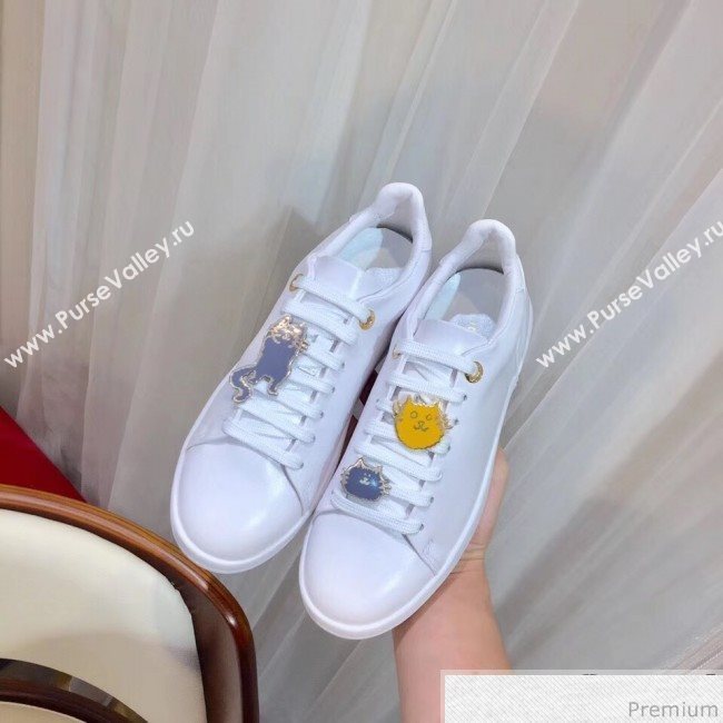 Louis Vuitton Frontrow Cats Sneaker in White Calf Leather 1A52EQ 2018 (SIYA-9030853)