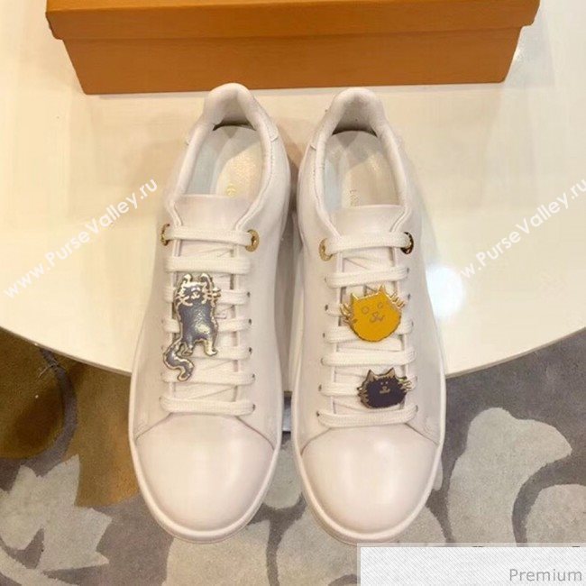 Louis Vuitton Frontrow Cats Sneaker in White Calf Leather 1A52EQ 2018 (SIYA-9030853)