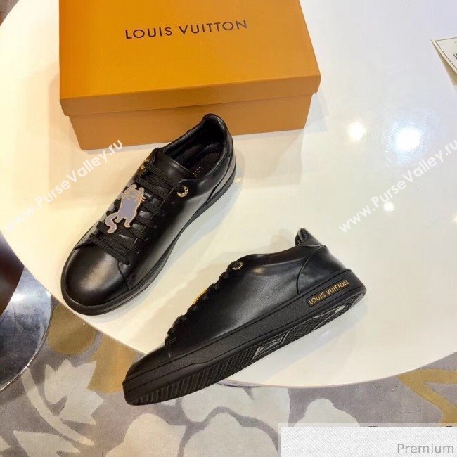 Louis Vuitton Frontrow Cats Sneaker in Black Calf Leather 1A52EQ 2018 (SIYA-9030854)