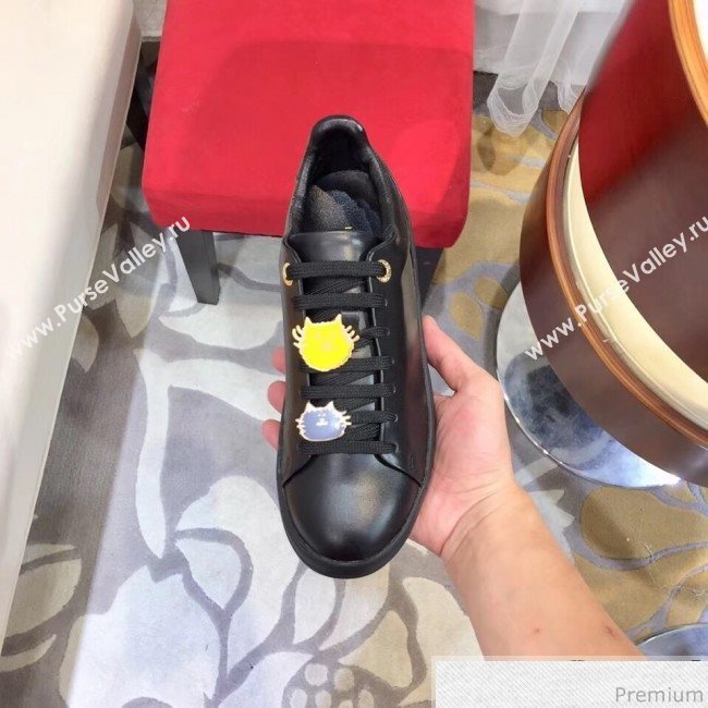 Louis Vuitton Frontrow Cats Sneaker in Black Calf Leather 1A52EQ 2018 (SIYA-9030854)