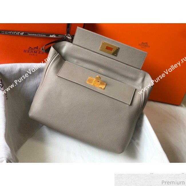 Hermes Kelly 24/24 - 29 Bag in Togo Leather Grey/Gold 2018 (Half Handmade) (FLB-9040115)