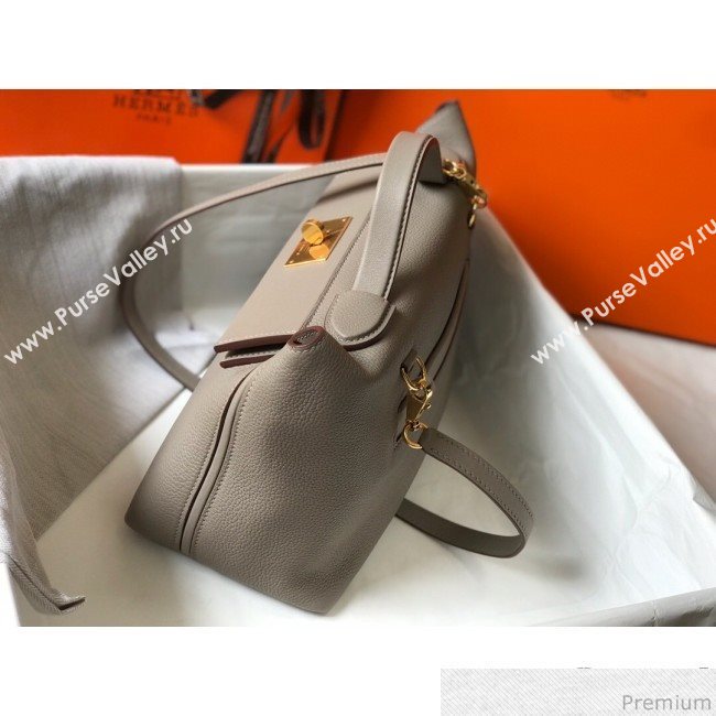 Hermes Kelly 24/24 - 29 Bag in Togo Leather Grey/Gold 2018 (Half Handmade) (FLB-9040115)